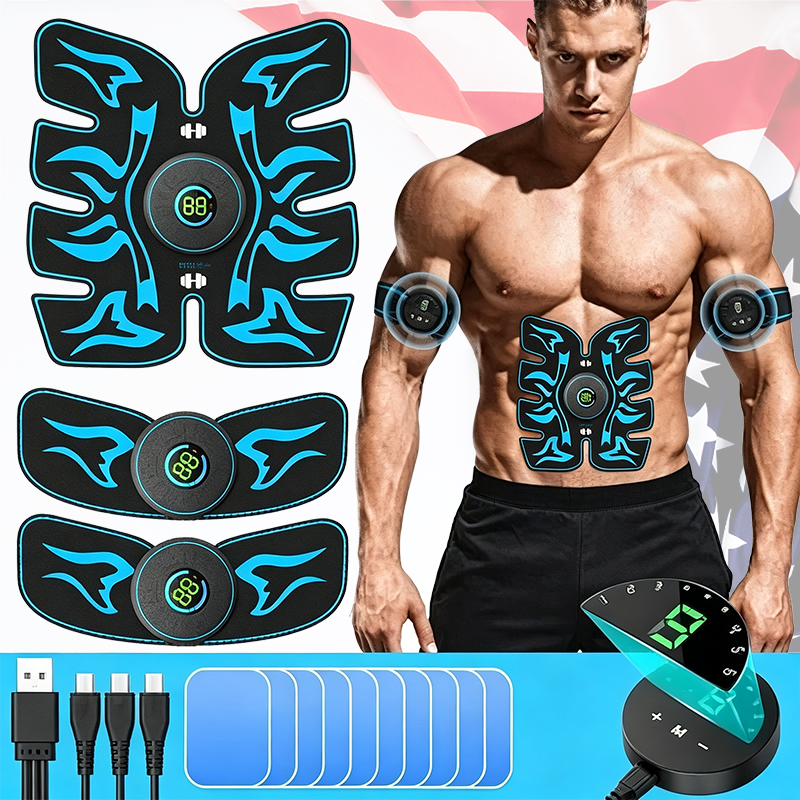 Original Tactical X Bauchmuskelstimulator – 8 Bauchmuskeln + Gel-Pads, ultimativer Bauchmuskel-360-Stimulator